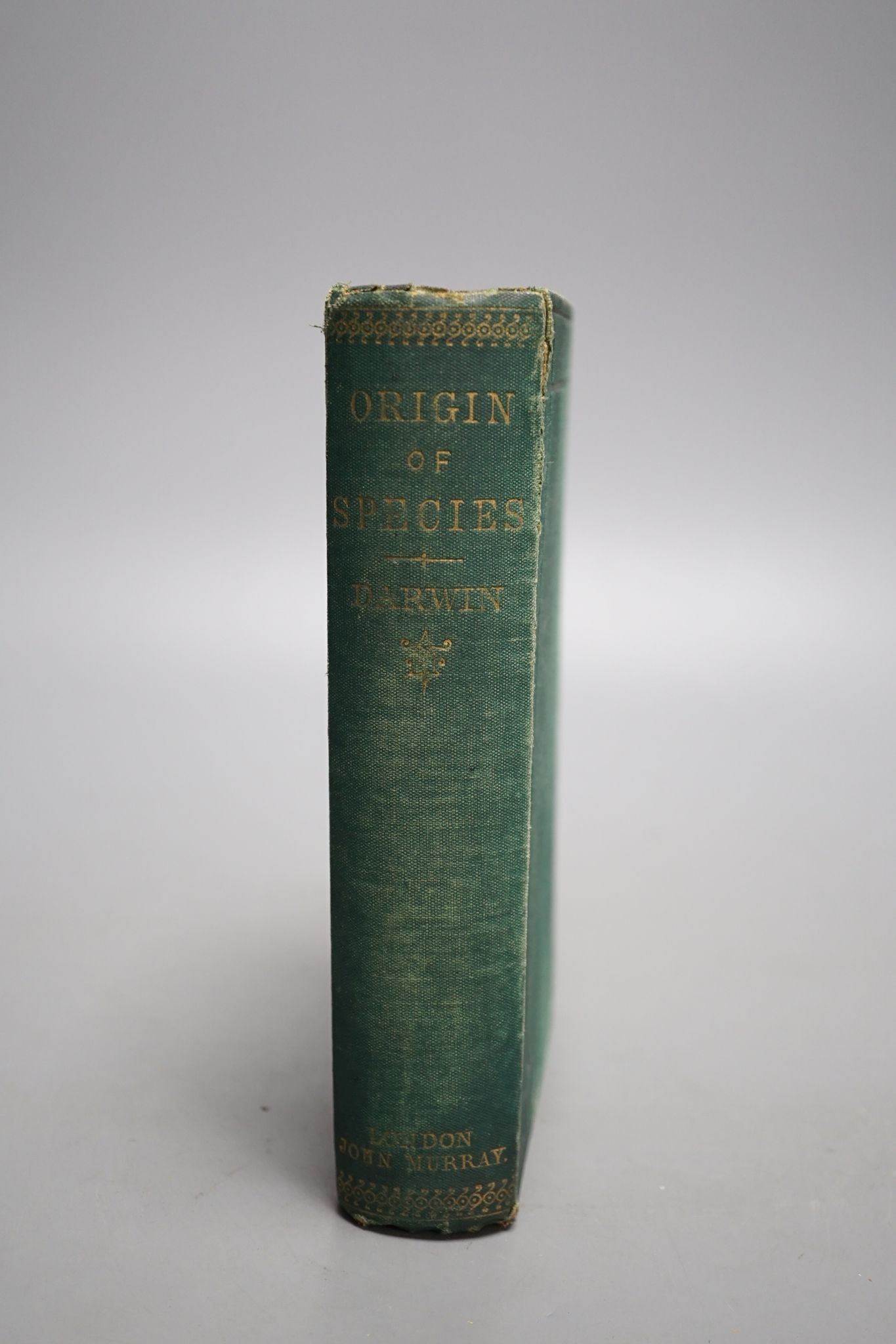 Darwin, Charles - The Origin of the Species, 6th edition, (twenty-fourth thousand), 8vo, original green cloth, John Murray, London, 1882